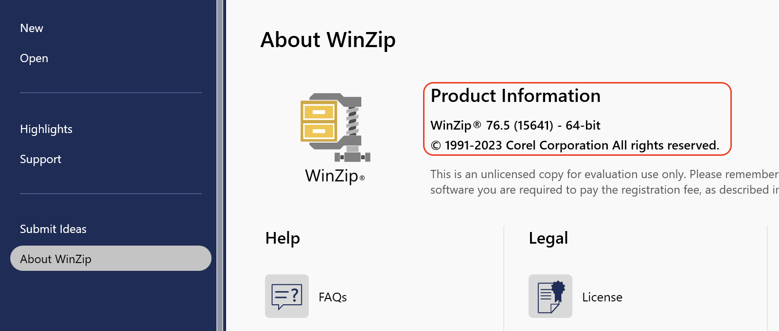 How to check the installed WinZip version